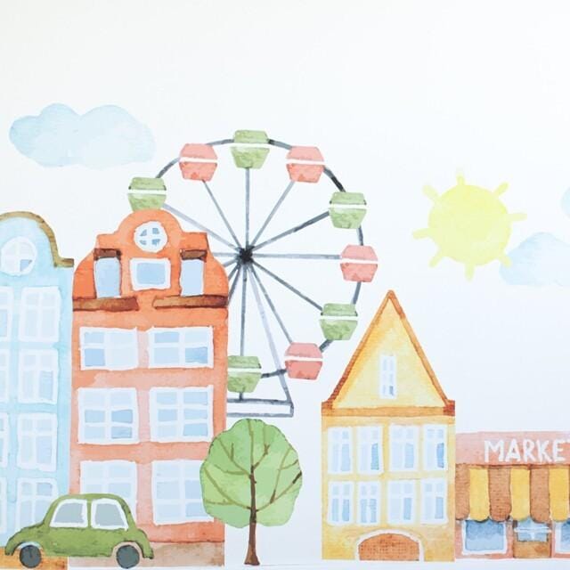 Parisienne Market Place Wall Decal Decals Urbanwalls