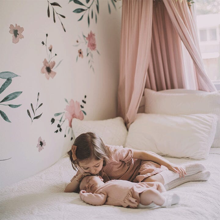 Pink Watercolor Flowers Wall Decals Decals Urbanwalls