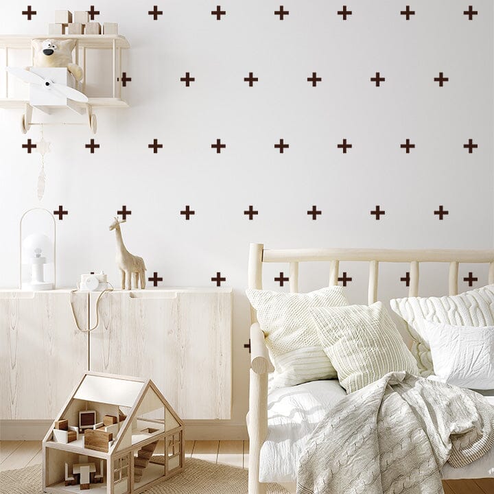 Plus Sign Wall Decals Decals Urbanwalls Brown