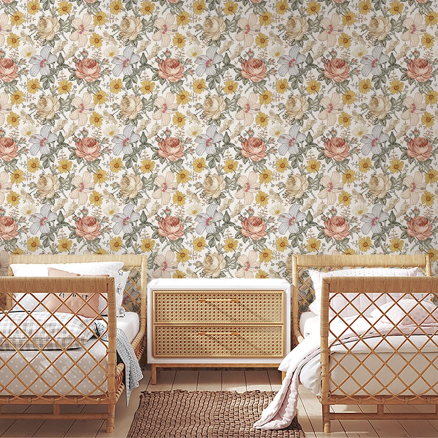 Prairie Floral Wallpaper Wallpaper Urbanwalls