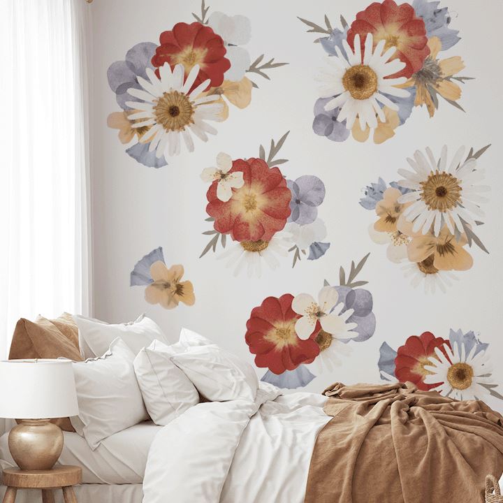 Pressed Floral Wall Decal Clusters Decals Urbanwalls Textured Wall Full Order