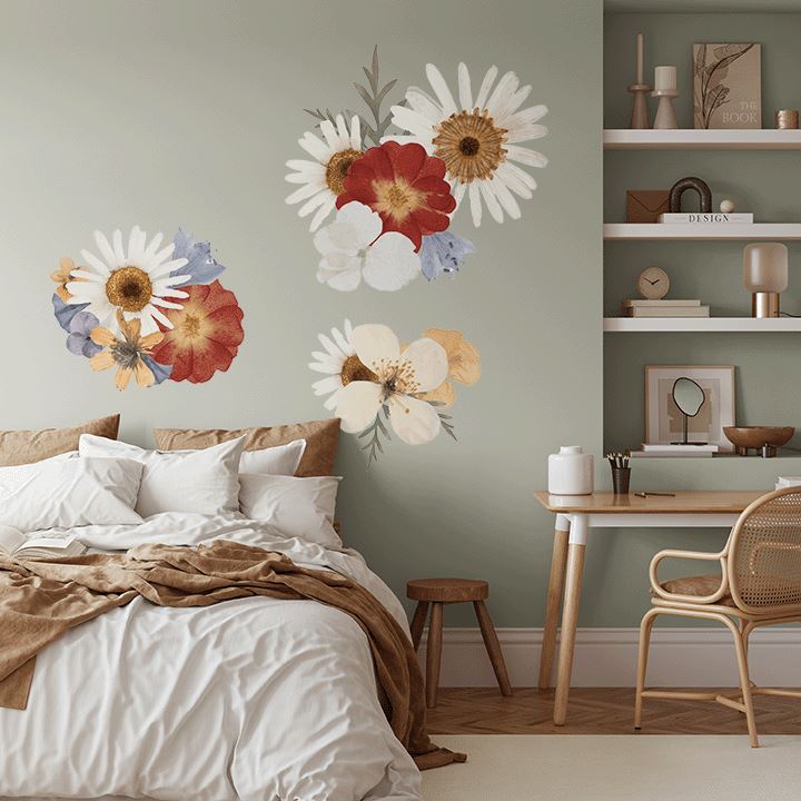 Pressed Floral Wall Decals Decals Urbanwalls Standard Wall Half Order