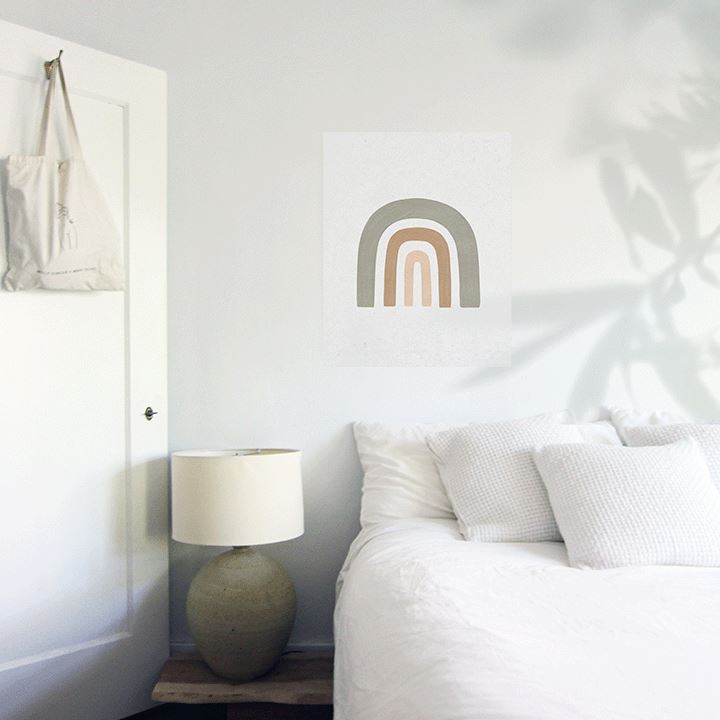 Saguaro Rainbow Art Print Prints Urbanwalls Adhesive Canvas 8" x 10"