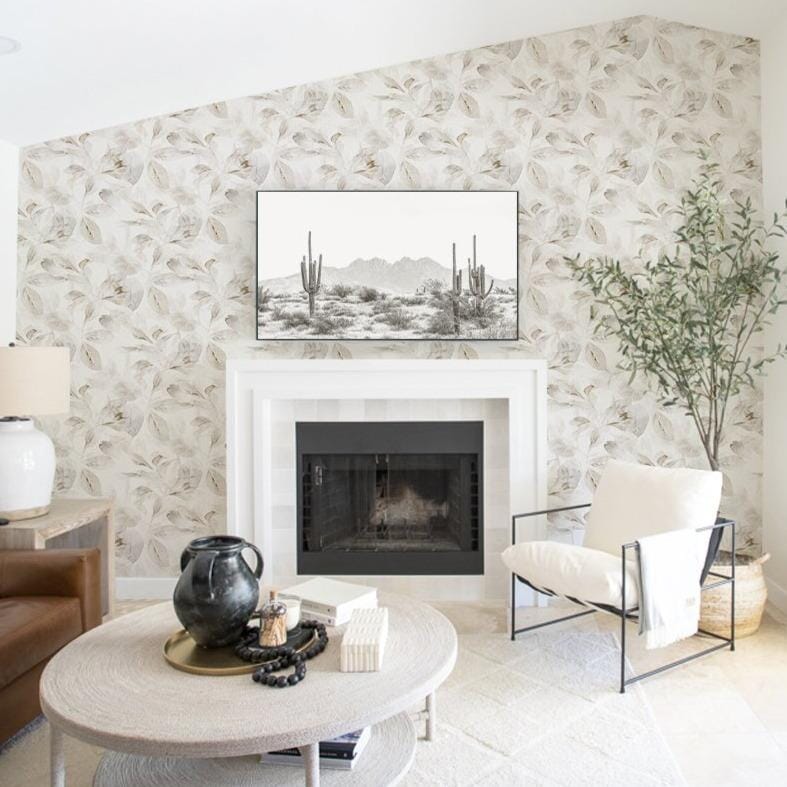 Silver Ficus Wallpaper Wallpaper Urbanwalls