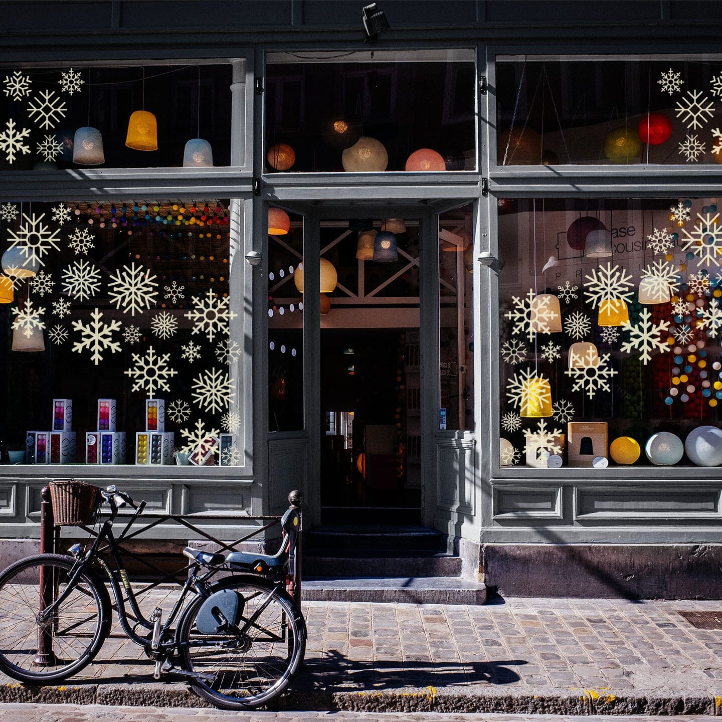 Snowflake Window Decals Decals Urbanwalls Medium Window Beige