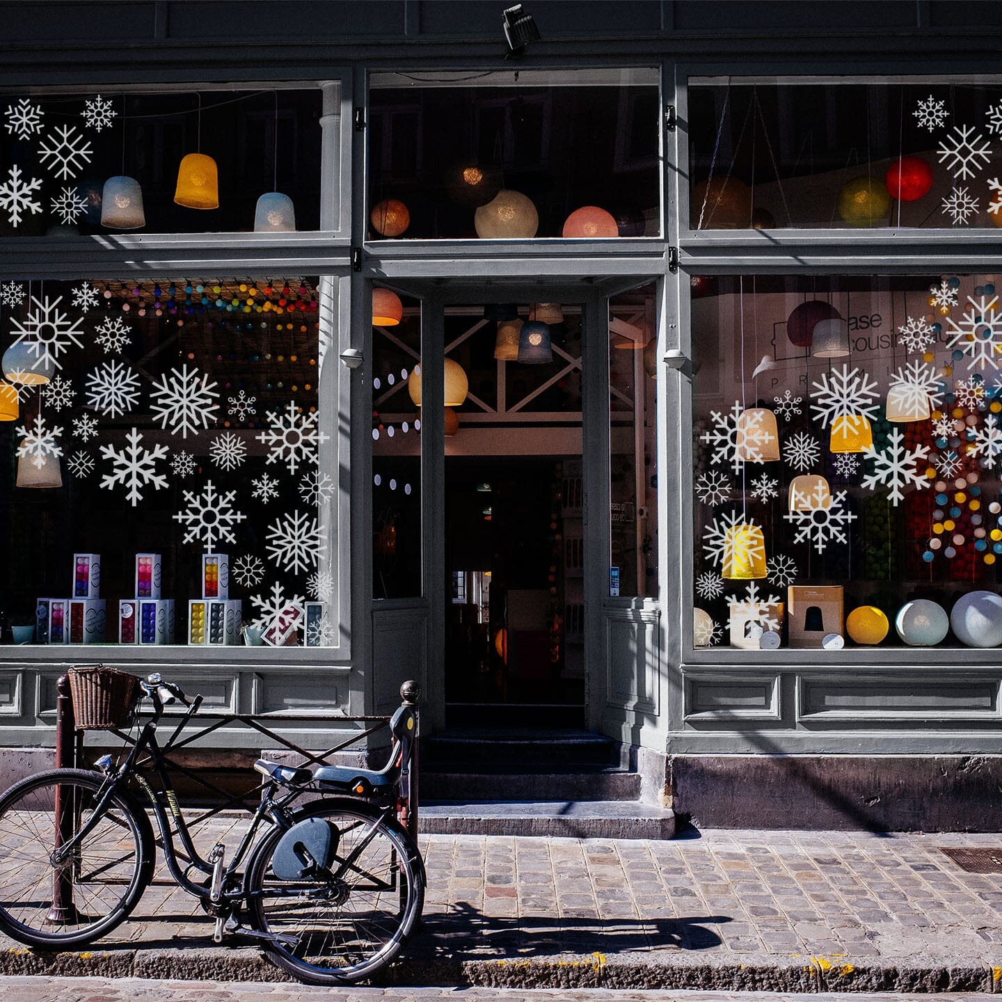 Snowflake Window Decals Decals Urbanwalls Medium Window Light Grey