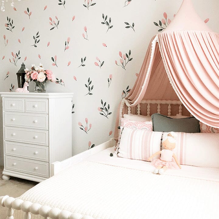 Soft Blush Floral Wall Decals Decals Urbanwalls Standard Wall Full Order