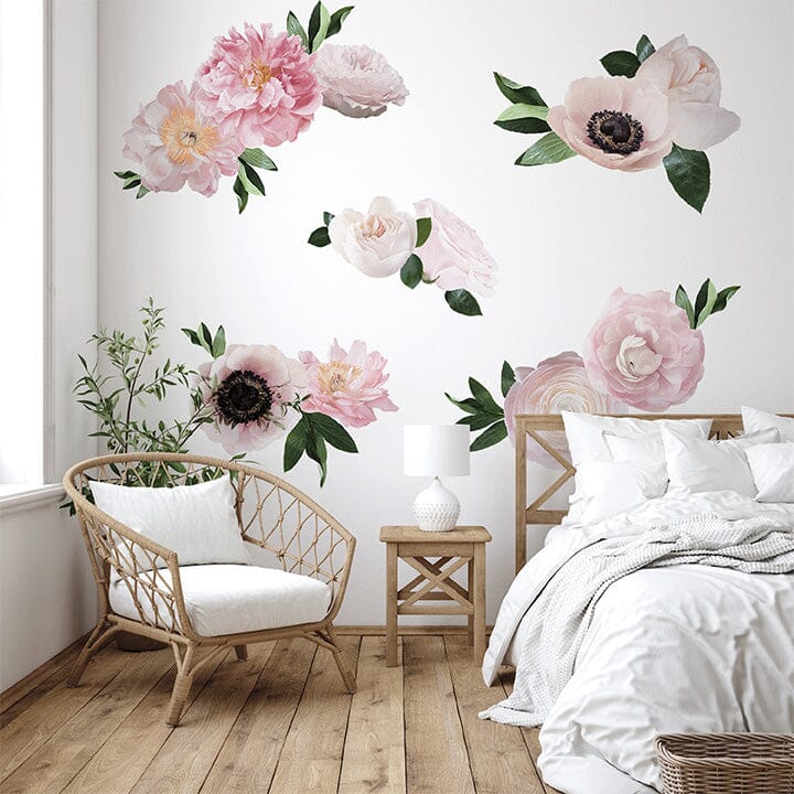 Flower Decals For Walls Large Flower Wall Decals With Stems, Wall