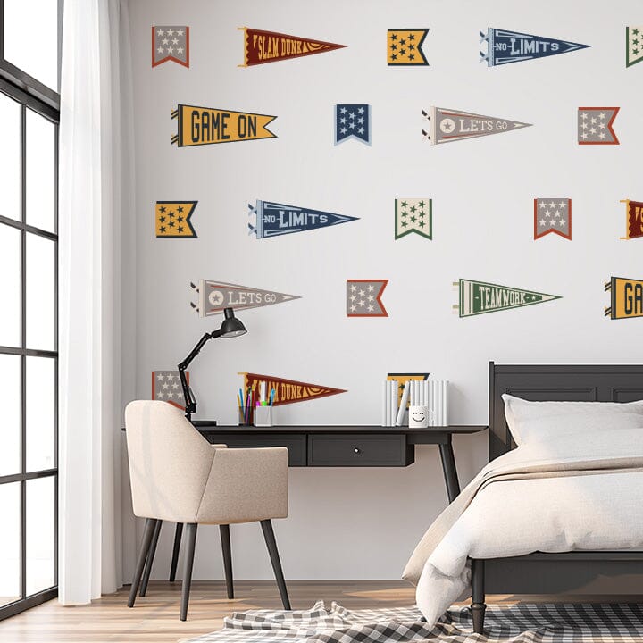 Sport Pennant Flag Wall Decals Decals Urbanwalls Standard Wall Full Order