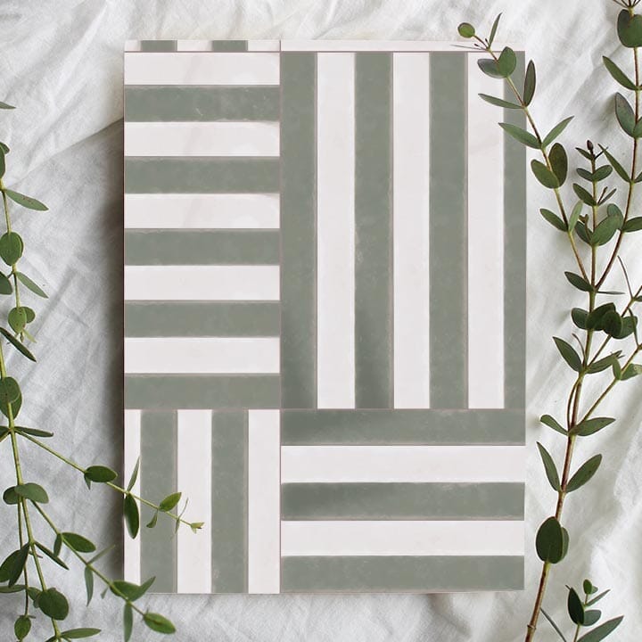 Striped Tile Wallpaper Wallpaper Urbanwalls Standard Wall Green Sample