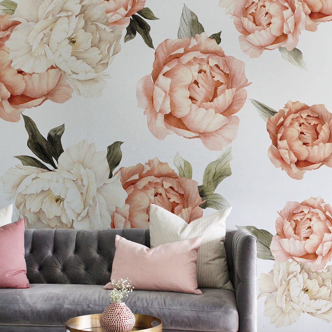 Summer Daze Peonies Wall Decal Decals Urbanwalls