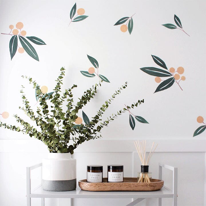 Tangerines in Greens Wall Decals Decals Urbanwalls 