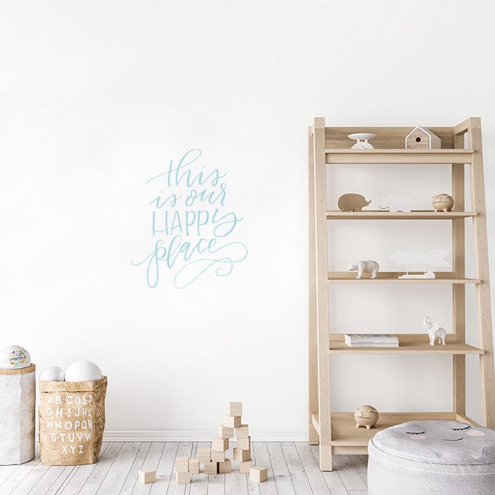 This is Our Happy Place Wall Decal Decals Urbanwalls Baby Blue 23" x 28"