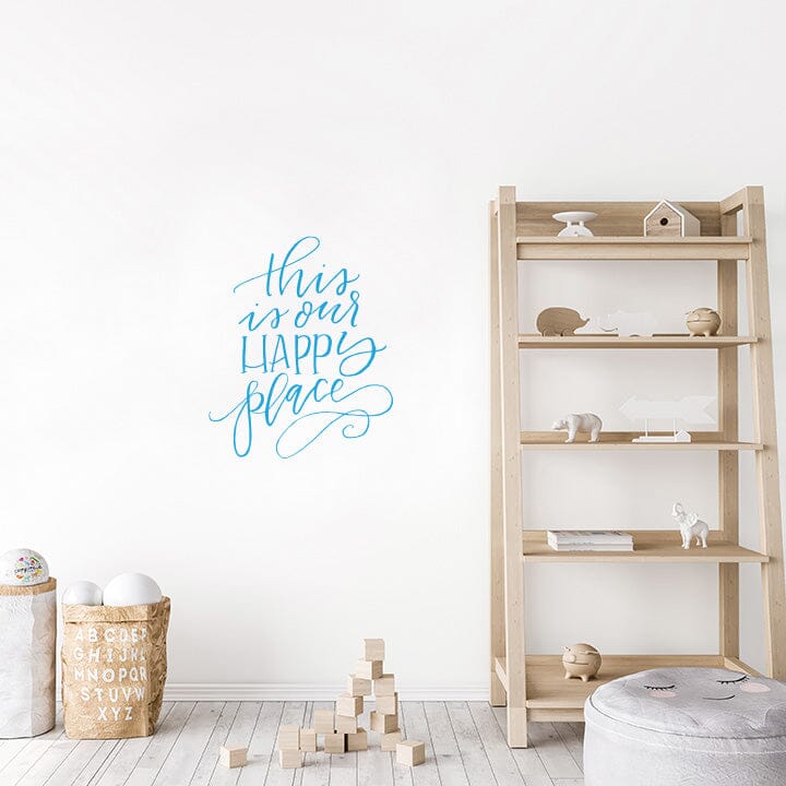 This is Our Happy Place Wall Decal Decals Urbanwalls Blue 23" x 28"