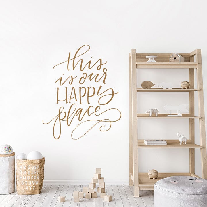 This is Our Happy Place Wall Decal Decals Urbanwalls Copper (Metallic) 46" x 55.5"