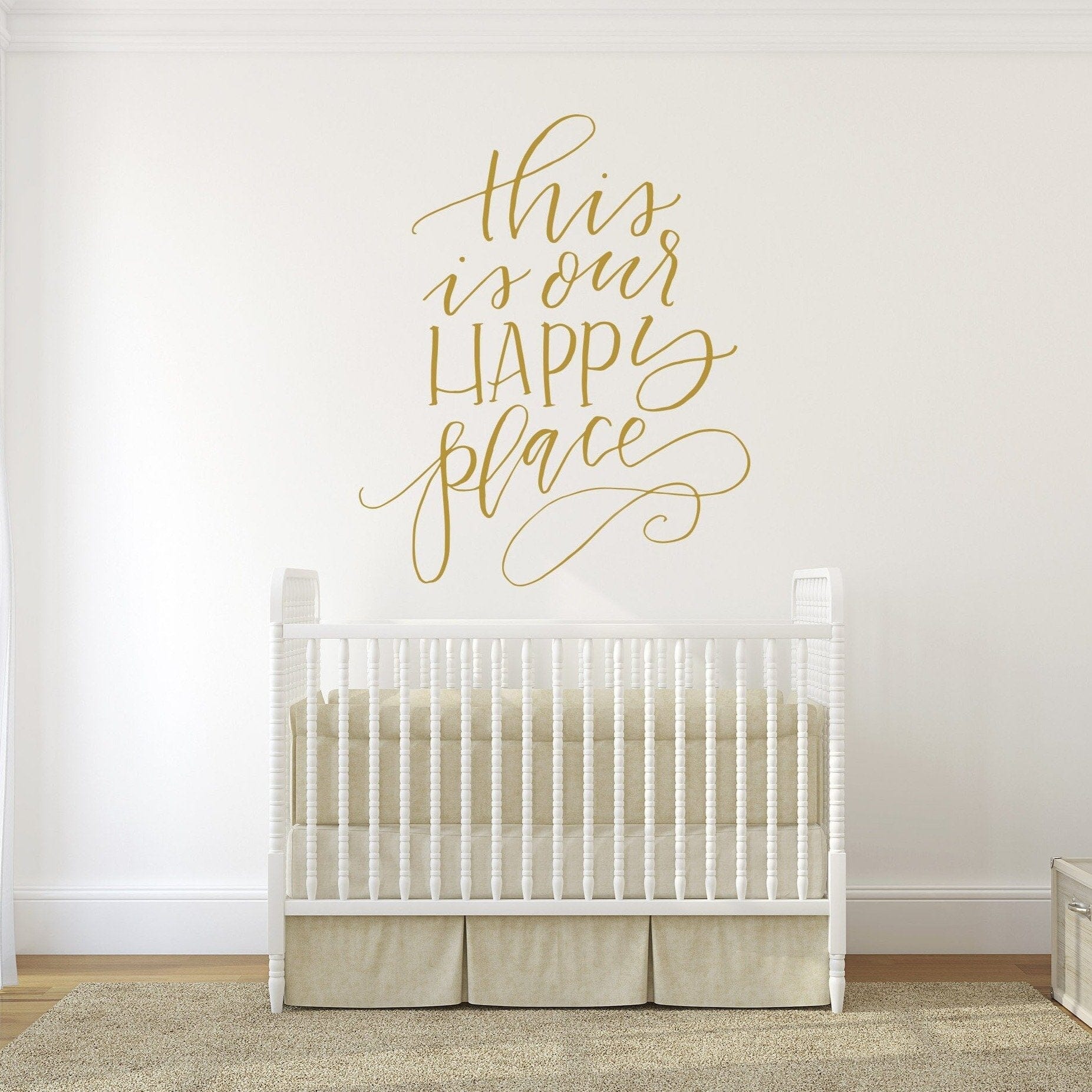 This is Our Happy Place Wall Decal Decals Urbanwalls Gold (Metallic) 46" x 55.5"