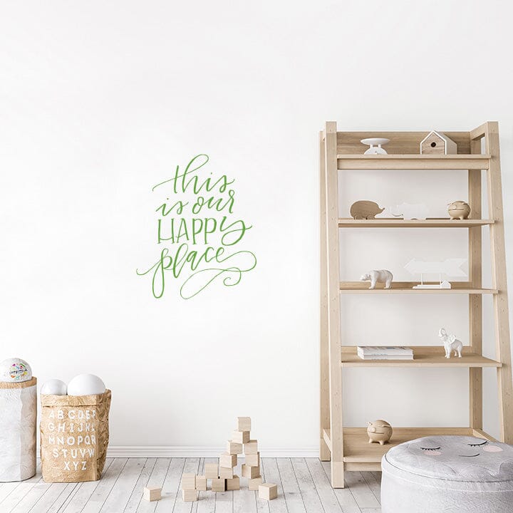 This is Our Happy Place Wall Decal Decals Urbanwalls Lime Green 23" x 28"