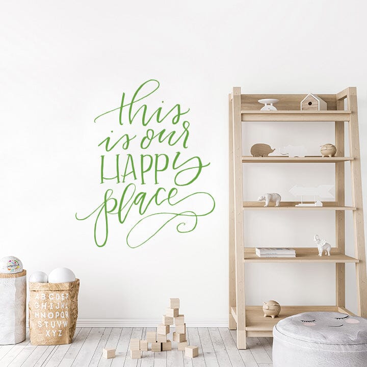 This is Our Happy Place Wall Decal Decals Urbanwalls Lime Green 46" x 55.5"