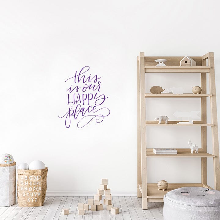 This is Our Happy Place Wall Decal Decals Urbanwalls Purple 23" x 28"