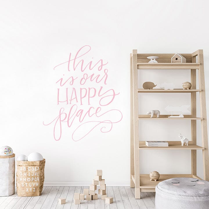 This is Our Happy Place Wall Decal Decals Urbanwalls Soft Pink 46" x 55.5"