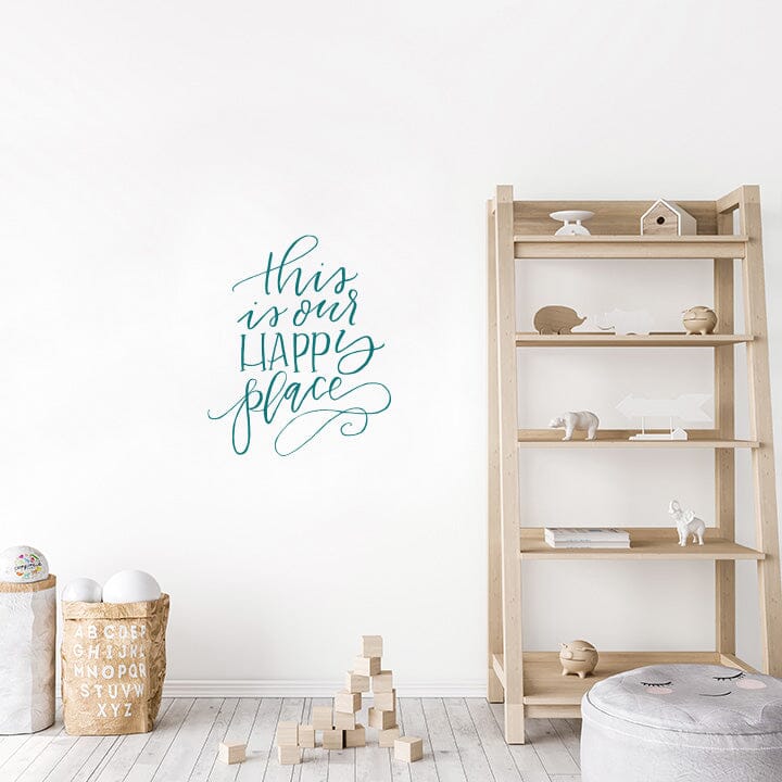 This is Our Happy Place Wall Decal Decals Urbanwalls Turquoise 23" x 28"