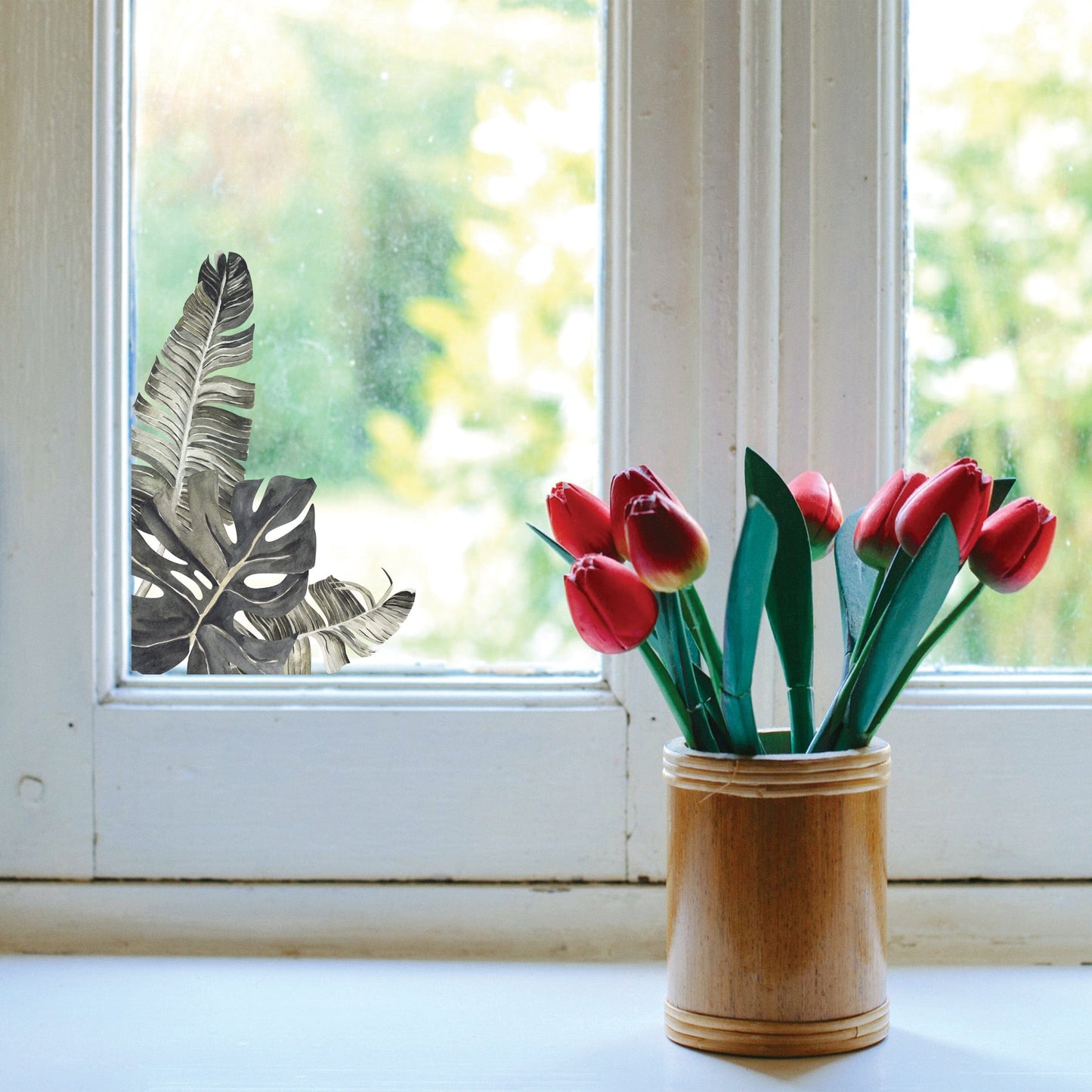 Tropic Leaves Window Decals Decals Urbanwalls Standard Adhesive Sample