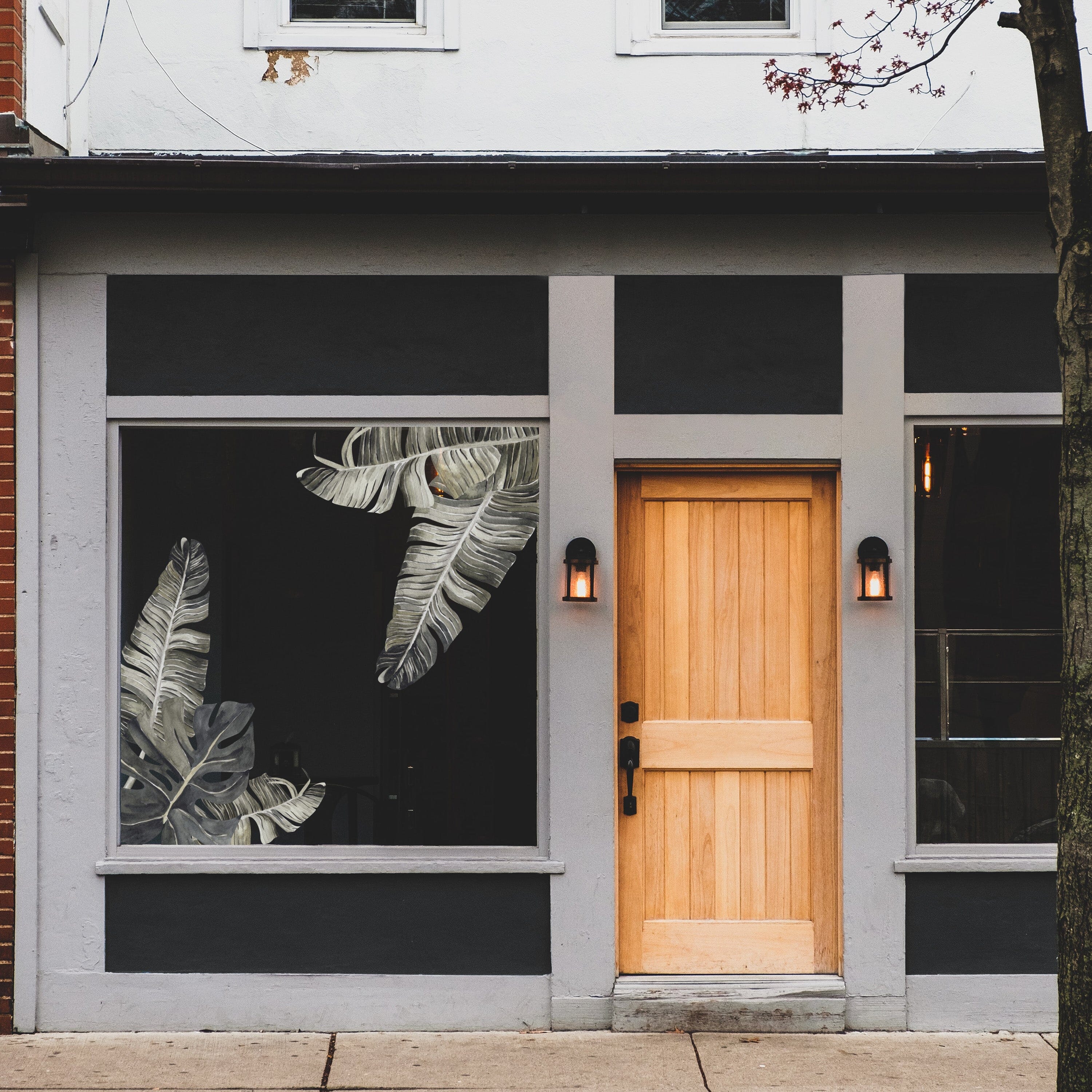 Tropic Leaves Window Decals Decals Urbanwalls Standard Adhesive Small Window