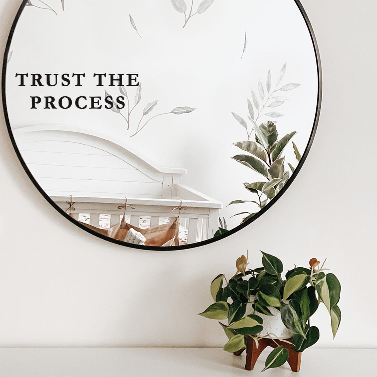 Trust The Process Mirror Decal Decals Urbanwalls Black Serif 