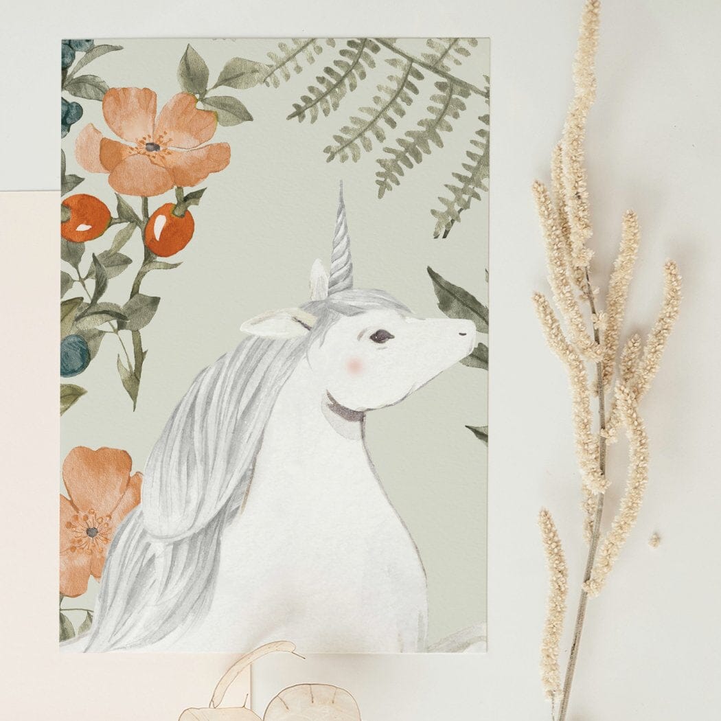 Unicorn Peel and Stick Wallpaper Wallpaper Urbanwalls Standard Wall Sage Green Sample