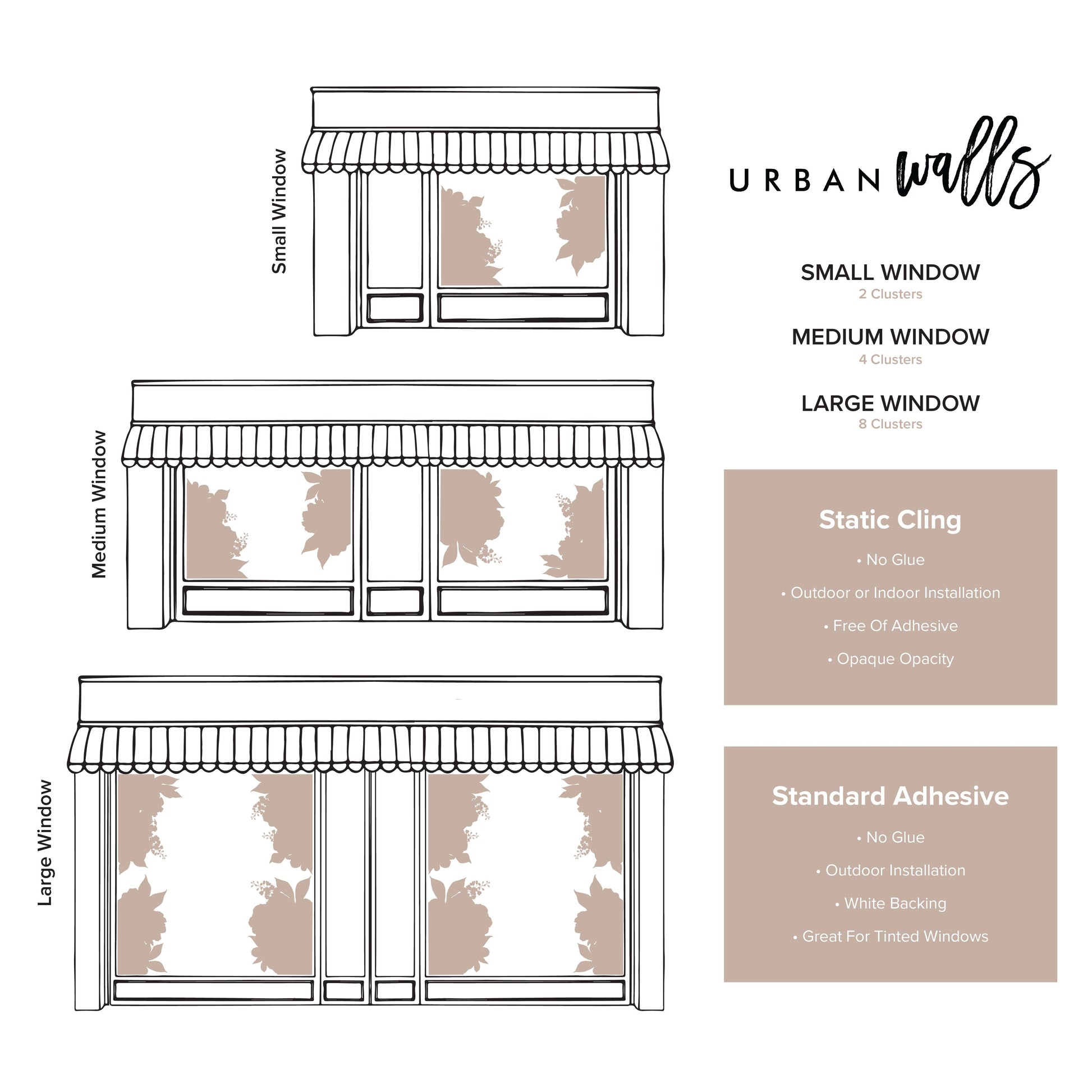 Vintage Floral Window Decals Decals Urbanwalls