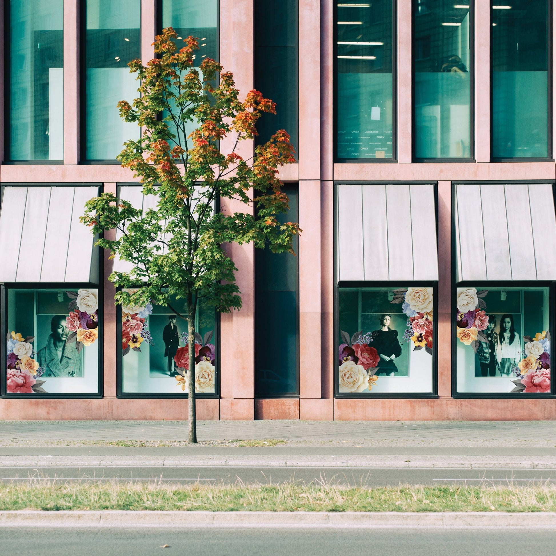 Vintage Floral Window Decals Decals Urbanwalls Standard Adhesive Large Window