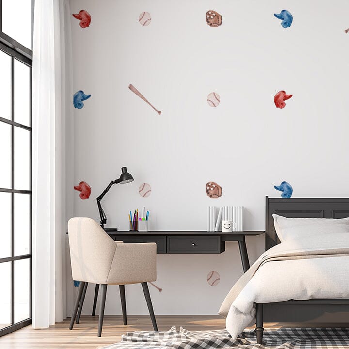 Watercolor Baseball Wall Decals Decals Urbanwalls Standard Wall Full Order