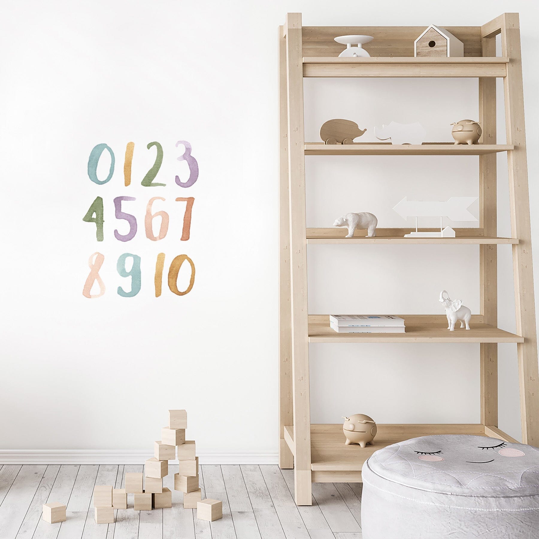 Watercolor Number Wall Decals Decals Urbanwalls Standard Wall Full Order
