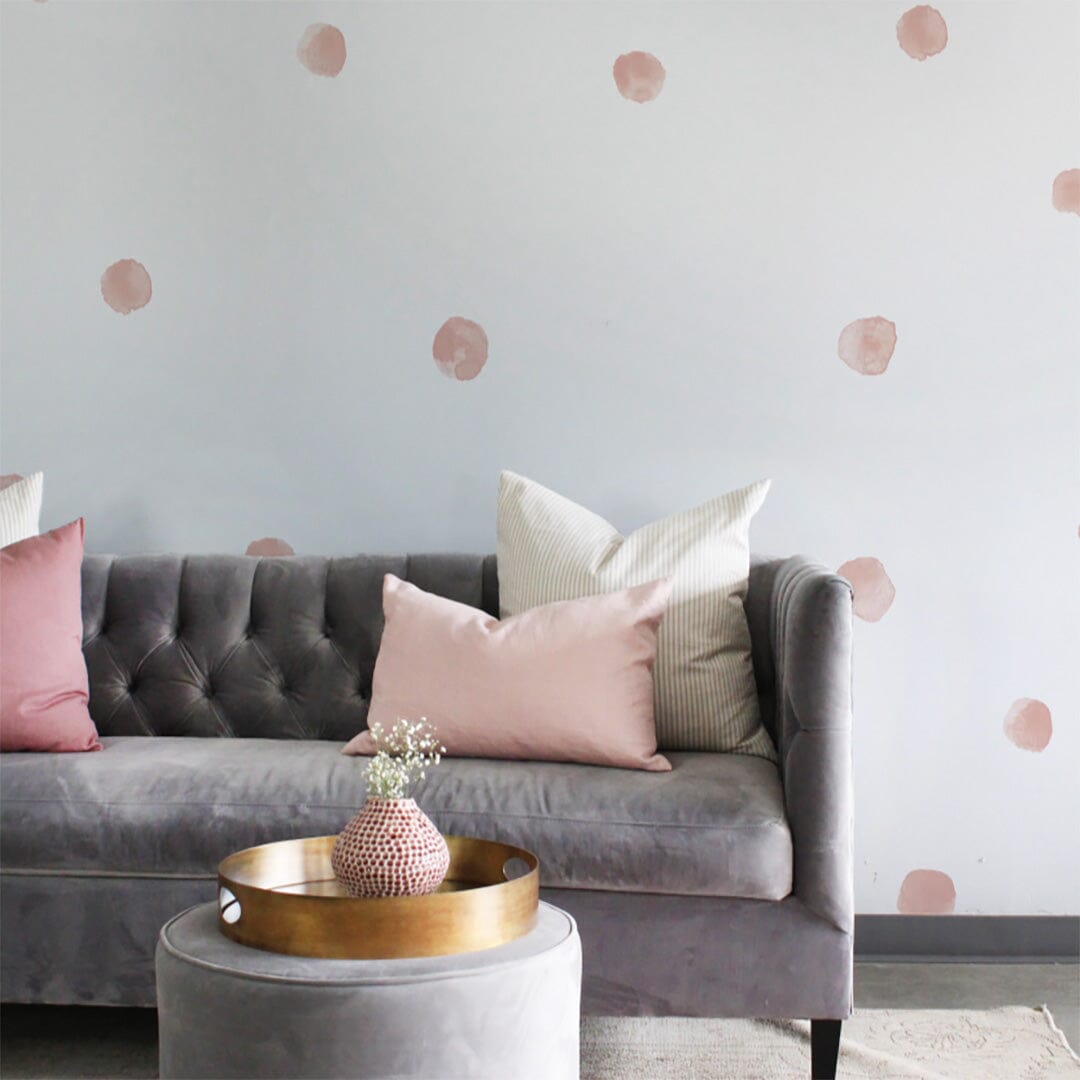 Watercolor Raindrop Wall Decals Decals Urbanwalls Standard Wall Dusty Rose Full Order
