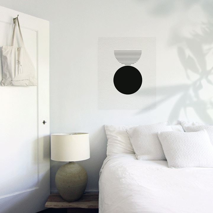 Waxing Moon Art Print Prints Urbanwalls Adhesive Canvas 8" x 10"