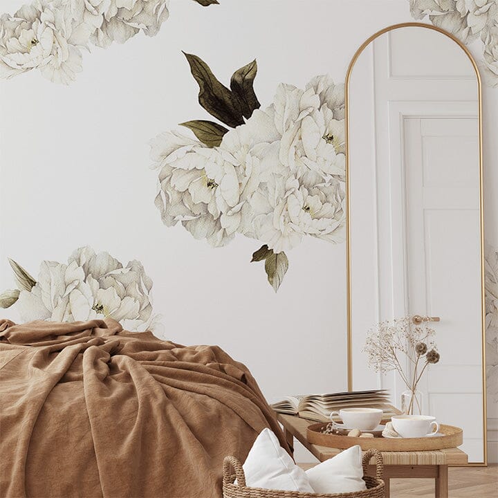 White Peonies Wall Decals Decals Urbanwalls