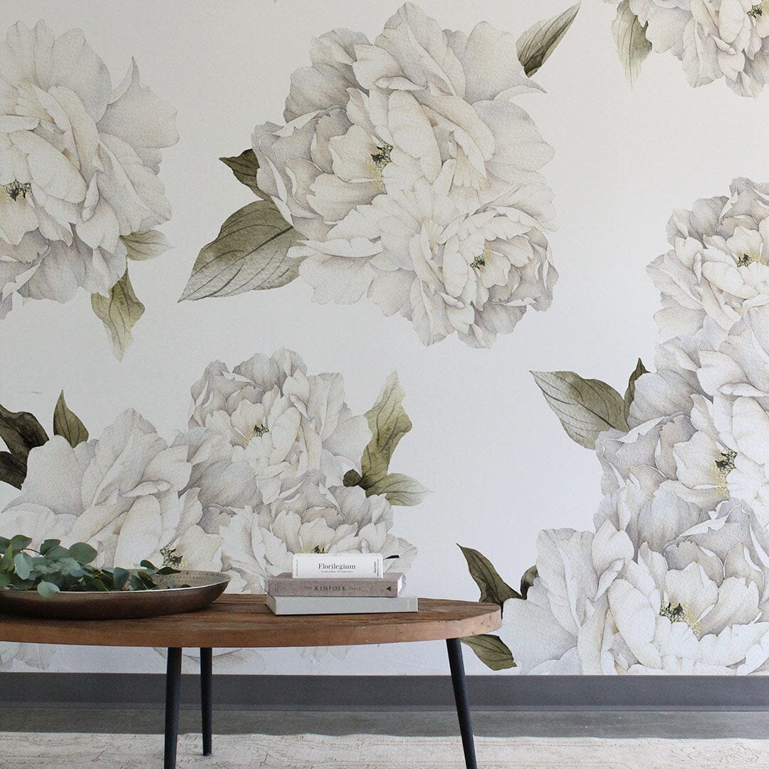 White Peonies Wall Decals Decals Urbanwalls