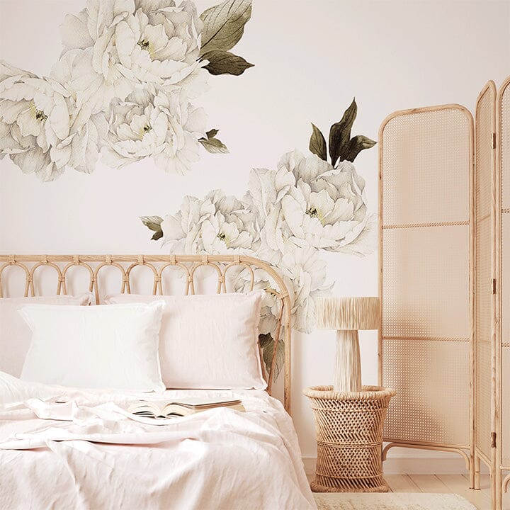 White Peonies Wall Decals Decals Urbanwalls Standard Wall Full Order