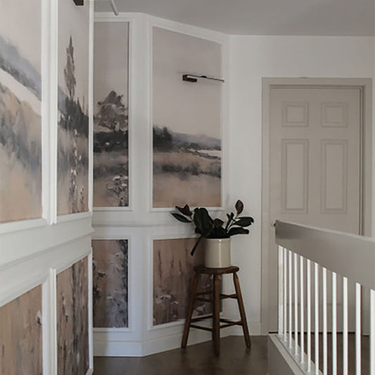 DIY Hallway Decor: Mural Installation Within Wainscotting