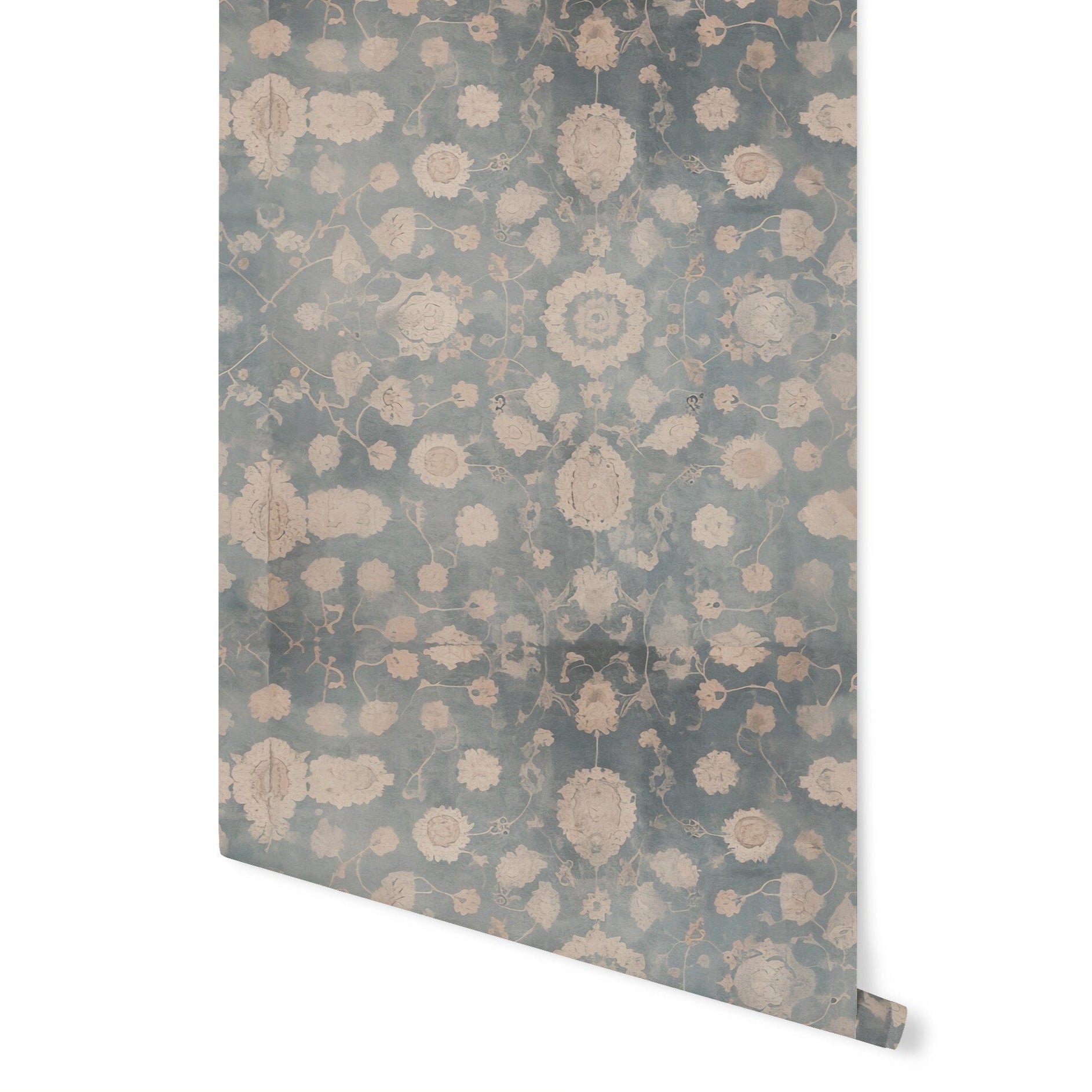 Blue Medallion Wallpaper Wallpaper Urbanwalls Standard Wall Blue DOUBLE ROLL : 46" X 4 FEET