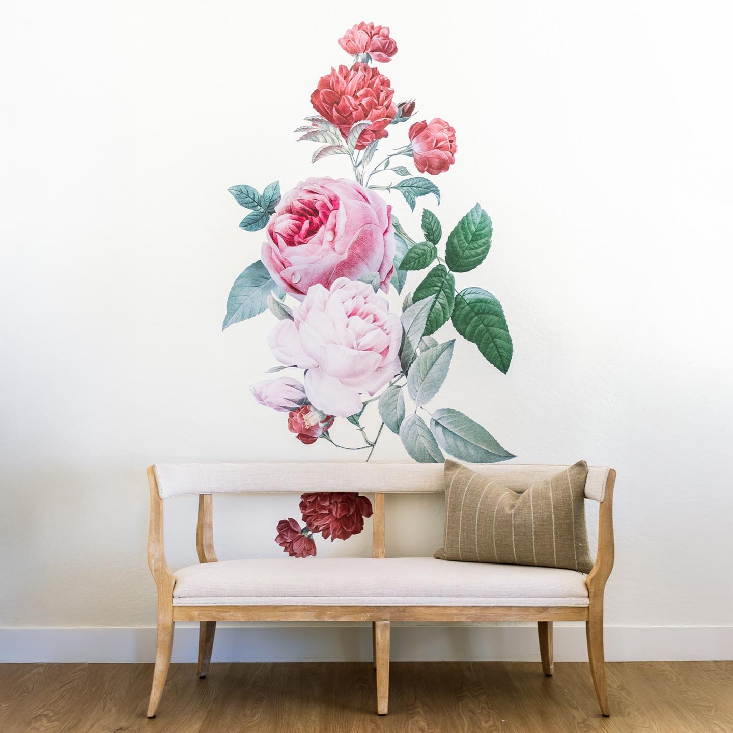 Blush Rose Floral Wall Decal Decals Urbanwalls 