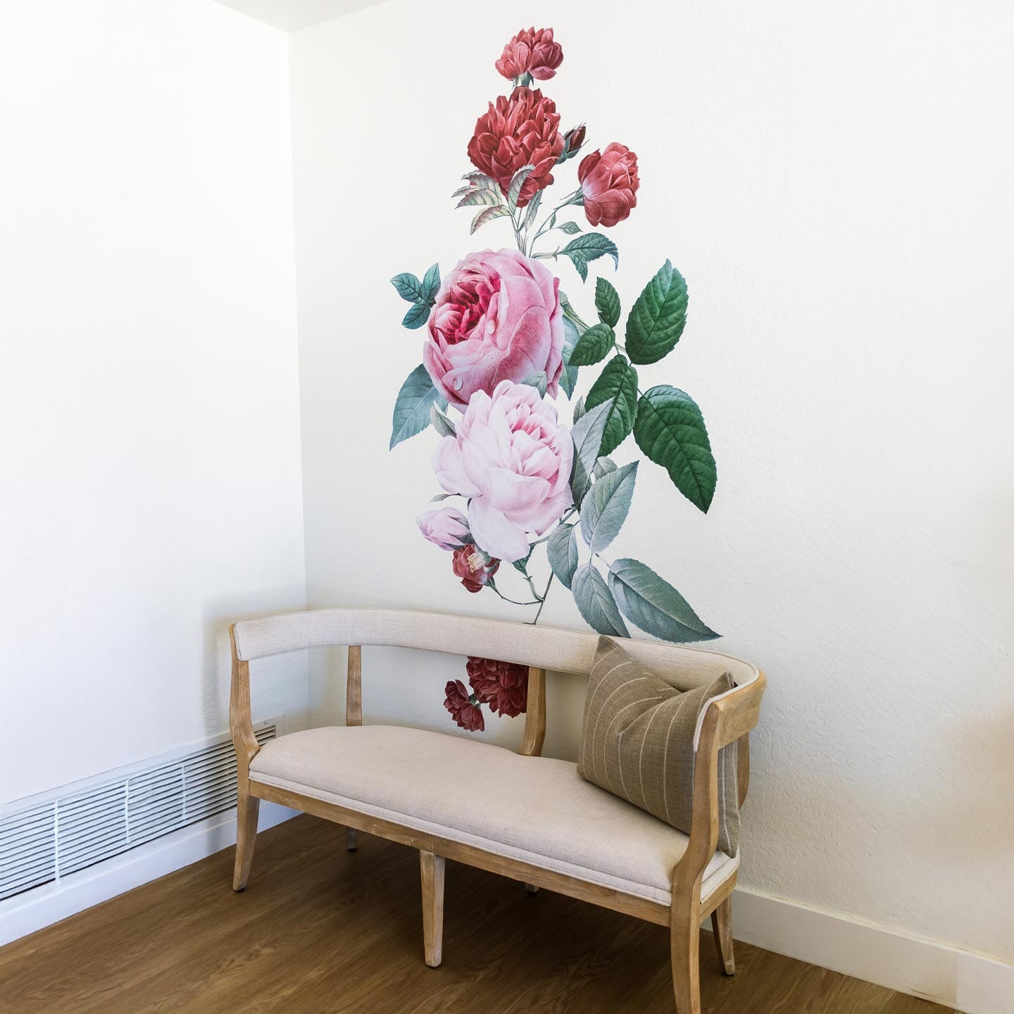 Blush Rose Floral Wall Decal Decals Urbanwalls 