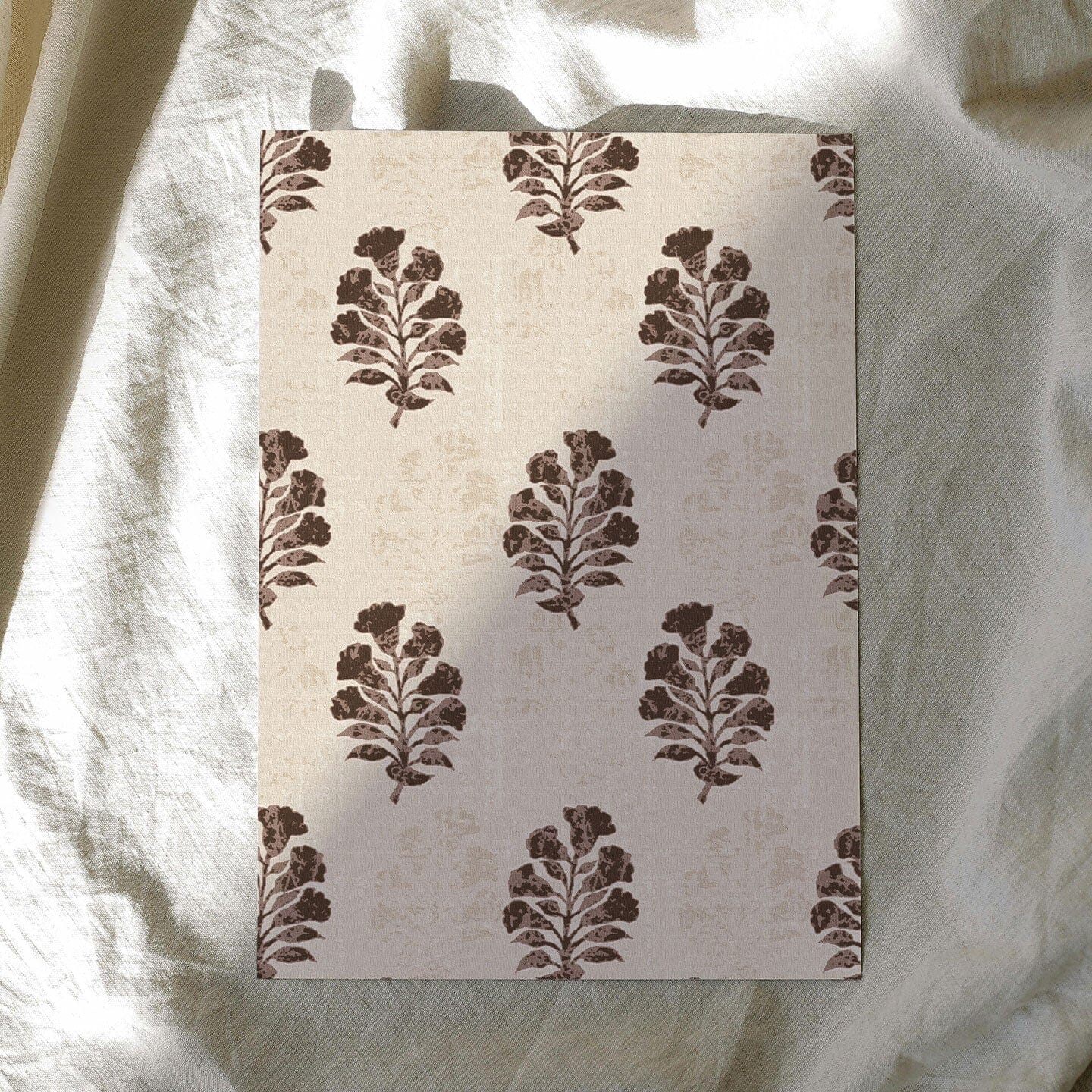 Botanical Block Wallpaper Wallpaper Kristen Forgione Peel & Stick Sample Carob