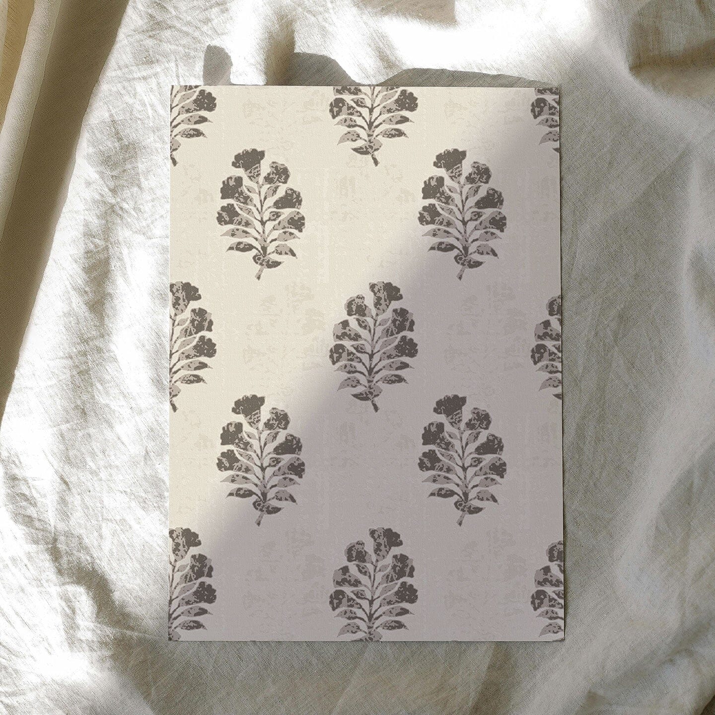 Botanical Block Wallpaper Wallpaper Kristen Forgione Peel & Stick Sample Taupe