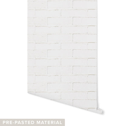 Brick Wallpaper Wallpaper Urbanwalls Pre-pasted DOUBLE ROLL : 46" X 4 FEET White