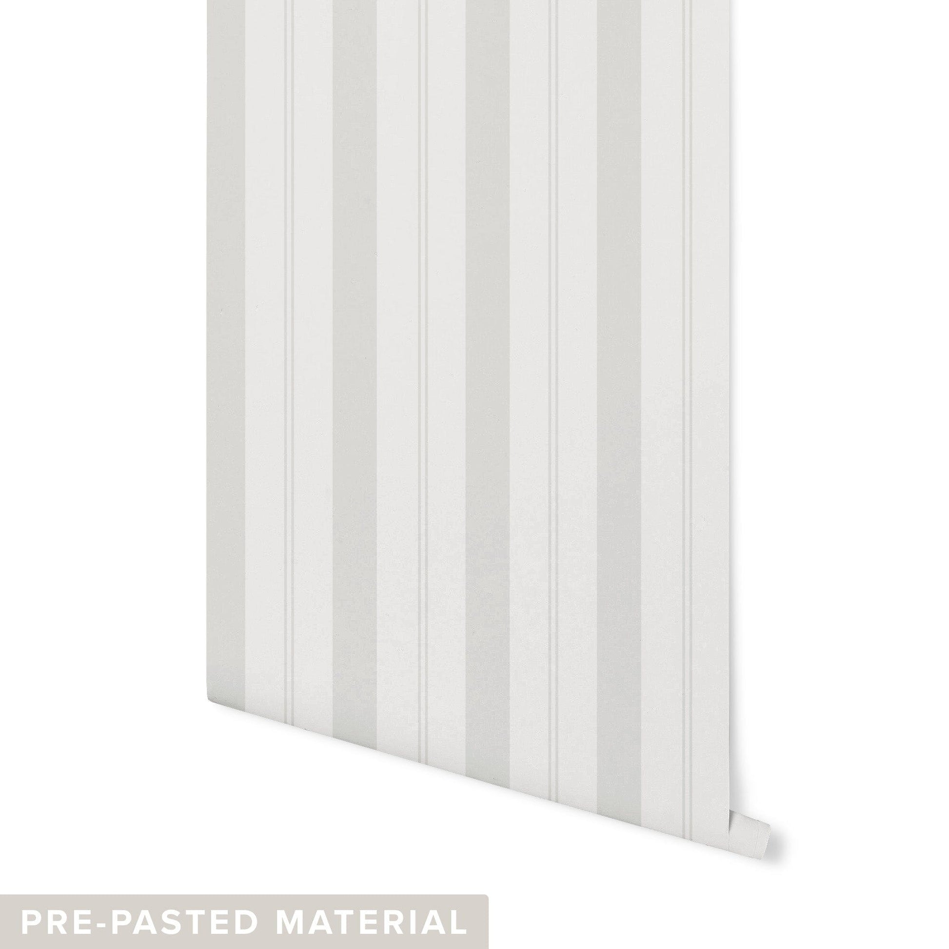 Brighton Stripes Wallpaper Wallpaper Monika Hibbs Pre-pasted DOUBLE ROLL : 46" X 4 FEET Grey