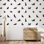 Cat Silhouette Wall Decals Decals Urbanwalls Black 