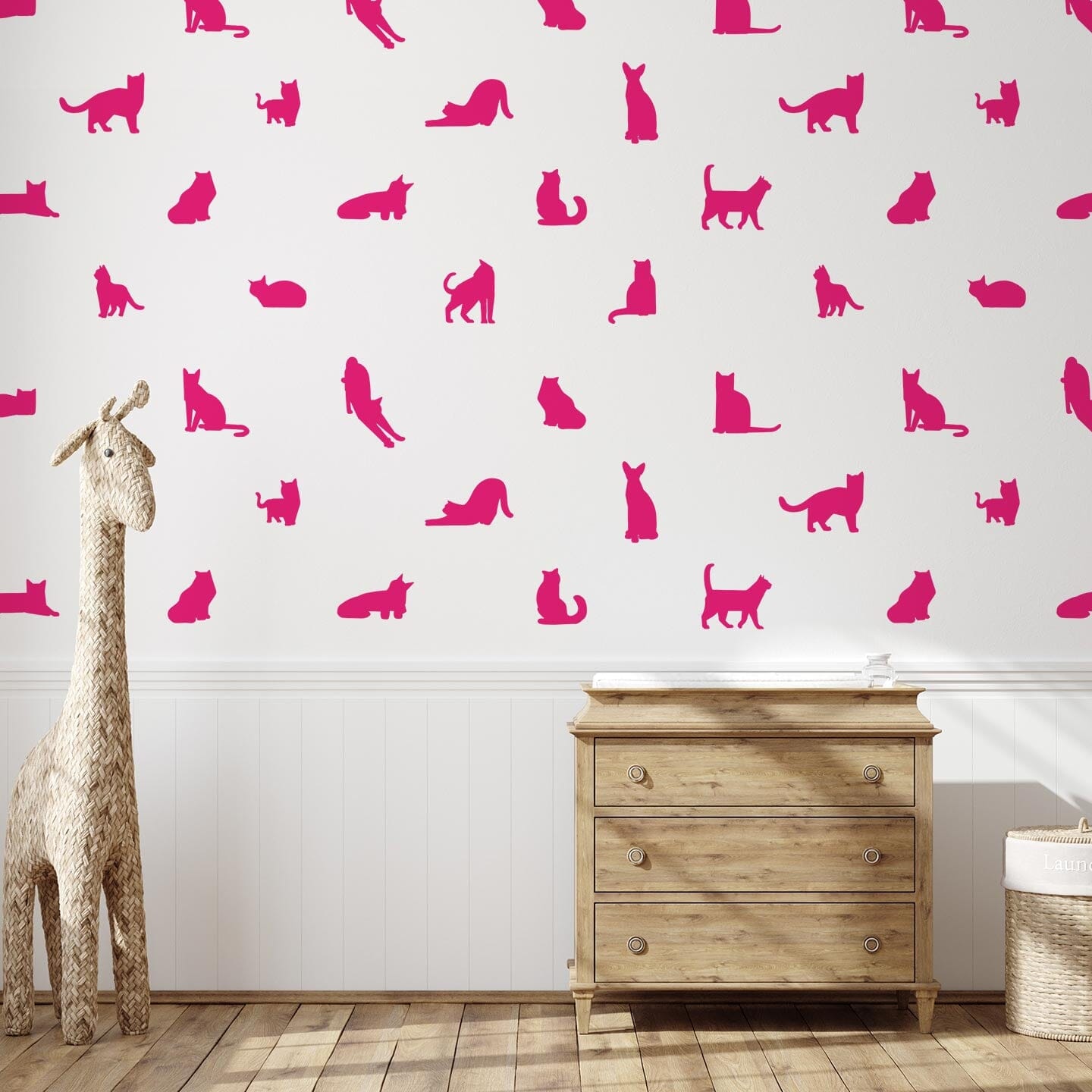 Cat Silhouette Wall Decals Decals Urbanwalls Hot Pink 