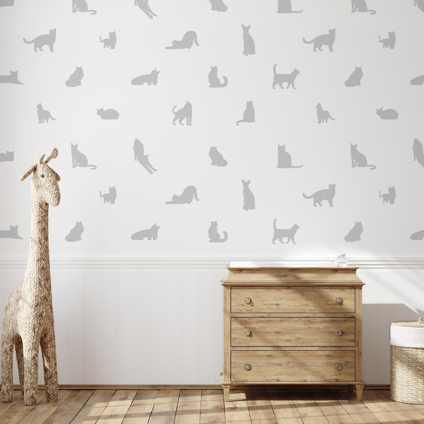 Cat Silhouette Wall Decals Decals Urbanwalls Light Grey 