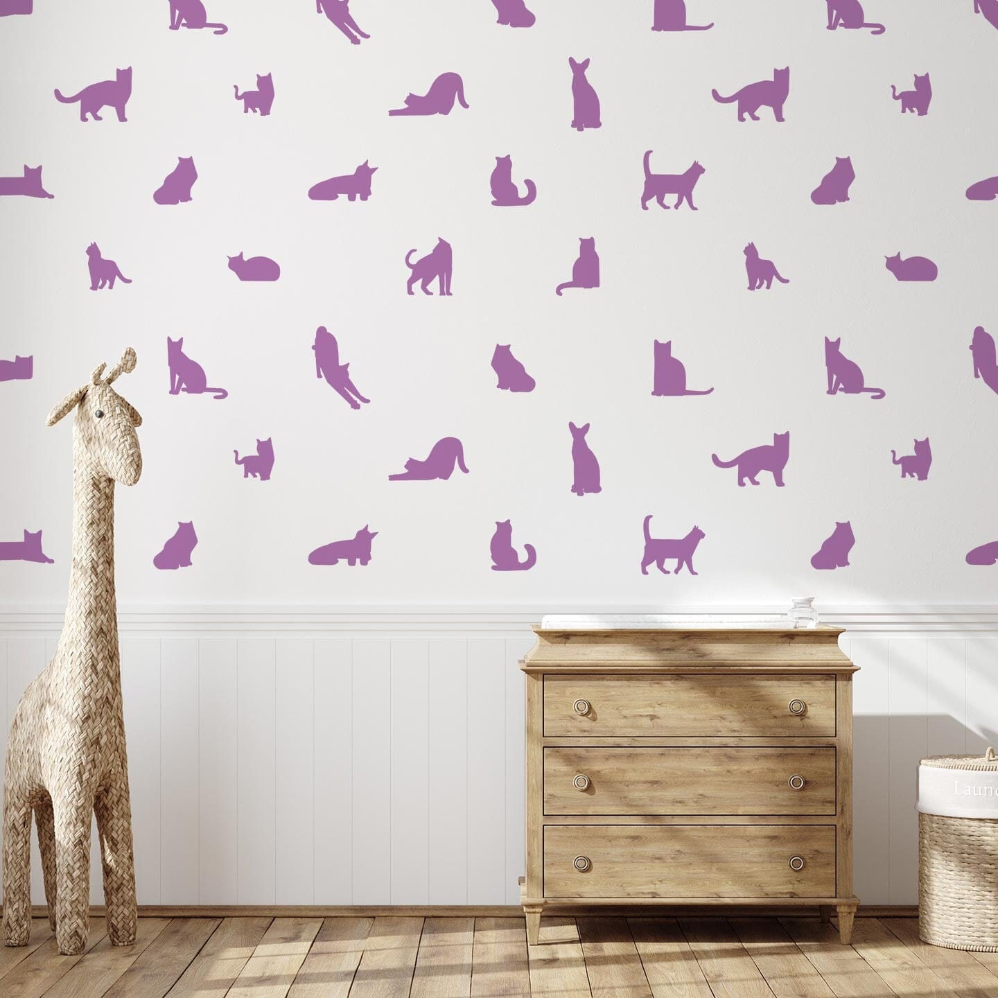 Cat Silhouette Wall Decals Decals Urbanwalls Lilac 